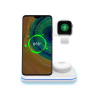 15W Qi Wireless Charger Stand For Iphone 12 8 XS 11 Huawei Samsung Buds Bud Station For Apple Airpods Pro Watch 5 4 3 2 Charger