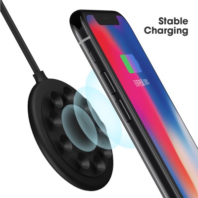 SIKAI 10W Portable For iPhone8/XS/XR Android Suction Mobile Phone Sucker Wireless Charger