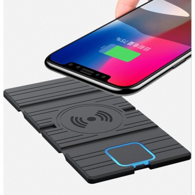 Dropshipping 2 IN 1 Foldable 15W fast charging cellphone stand charger Ultra thin anti-slip silicone wireless charging Pad